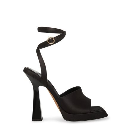 Black Steve Madden Kendall Satin Women's Heels Sandals | PH 3251NOZ